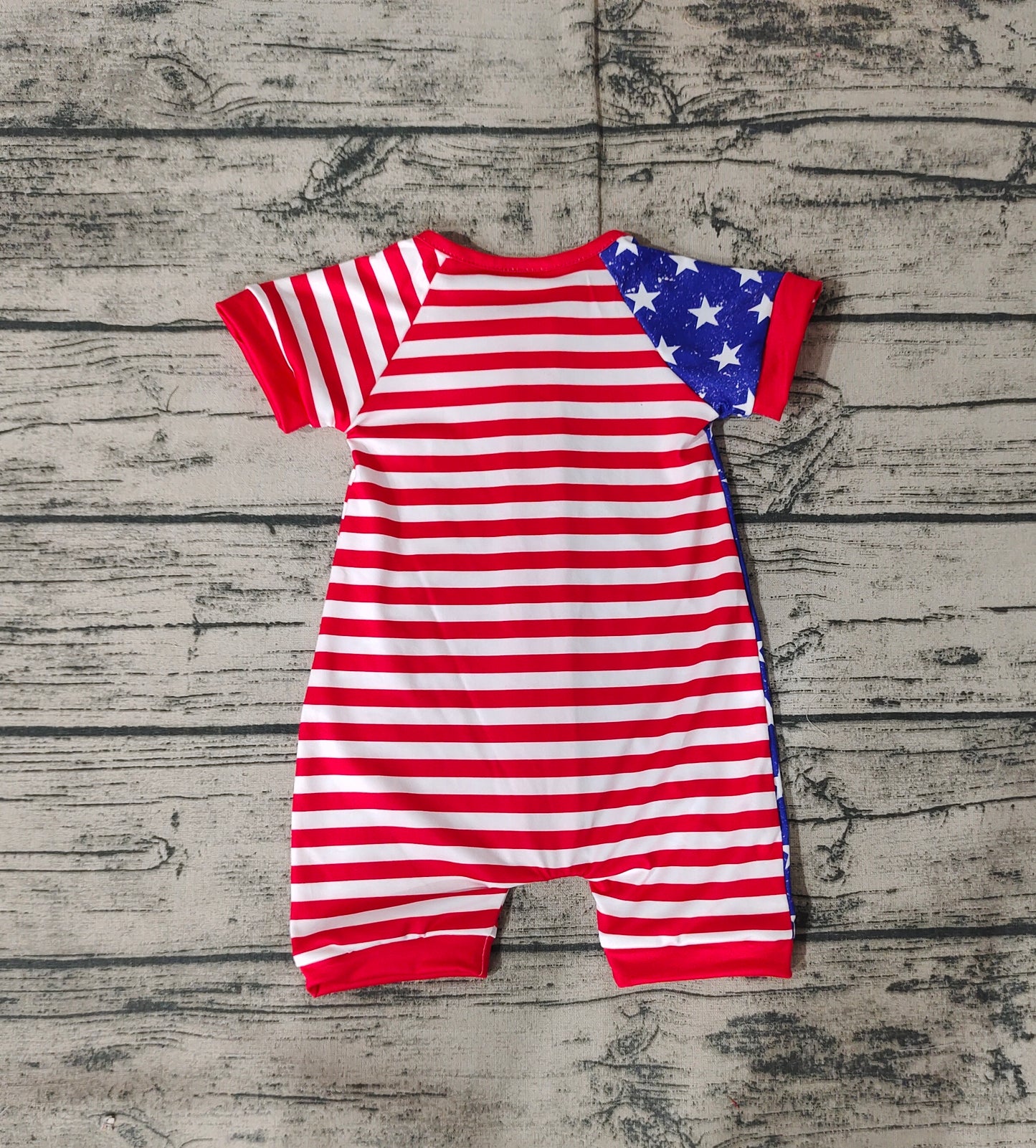 No moq Pre-order SR0673 Baby Boy July 4th Stars Stripes Romper