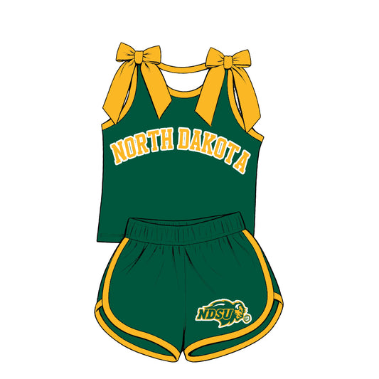 ( Moq 5 ) Baby Girls Kids Sleeveless Bows Shirt Shorts Team Set Clothes
