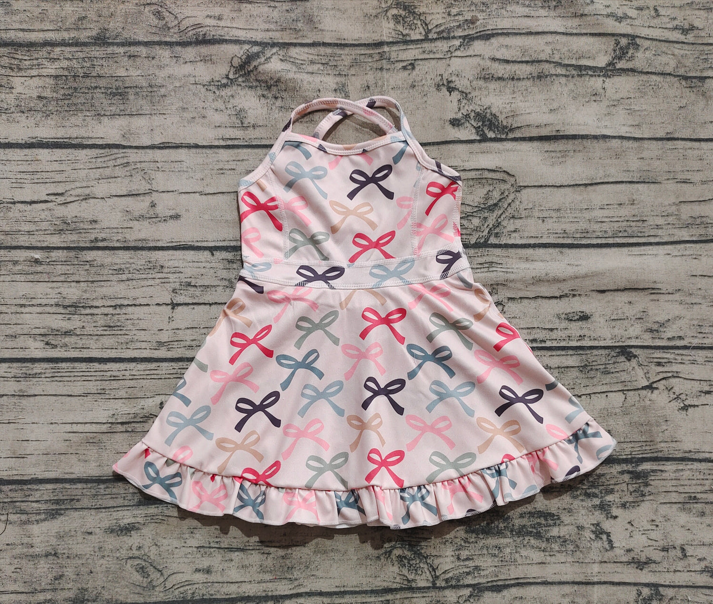 Baby Girl Athletic Yoga Straps Bows Active Wear Skort Dress RTS