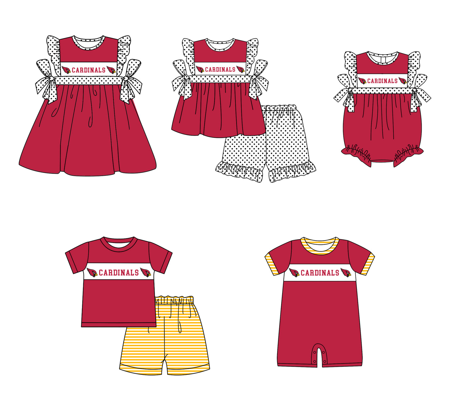 ( Moq 5 ) Baby Girls Kids Red Short Sleeves Team Bubble Summer Romper