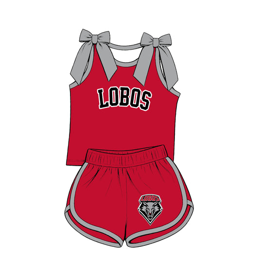( Moq 5 ) Baby Girls Kids Sleeveless Bows Shirt Shorts Team Set Clothes