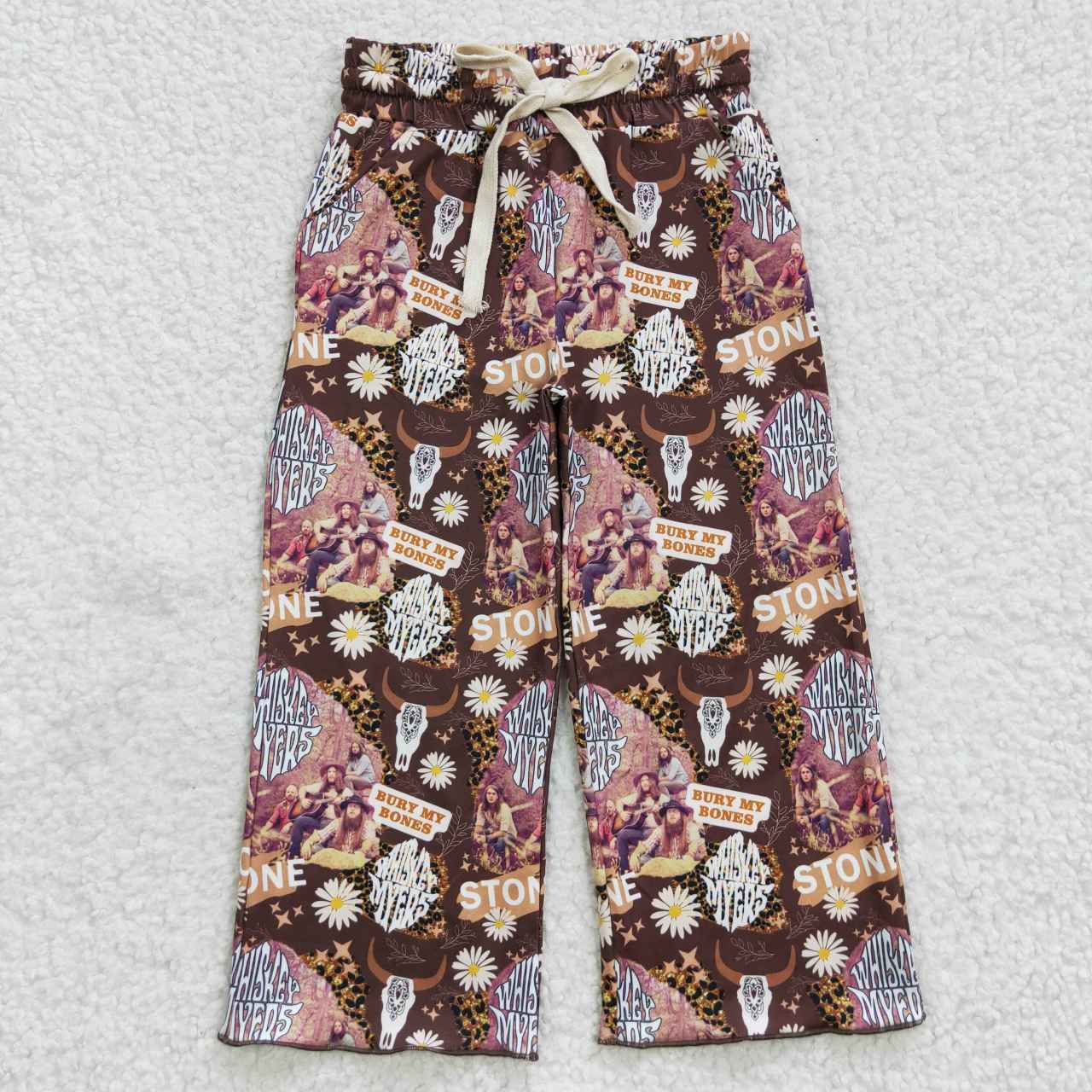 P0142 Baby Girl Western Cow Music Floral Pants