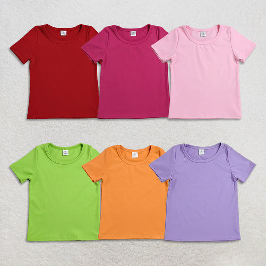 Sibling Baby Girls Kids Short Sleeves Shirts Yoga Active Pullovers Clothes RTS