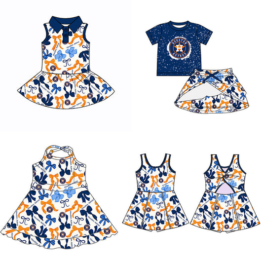 ( Moq 5 each style ) Baby Girl Team H Bows Sibling Dress Set 5.17