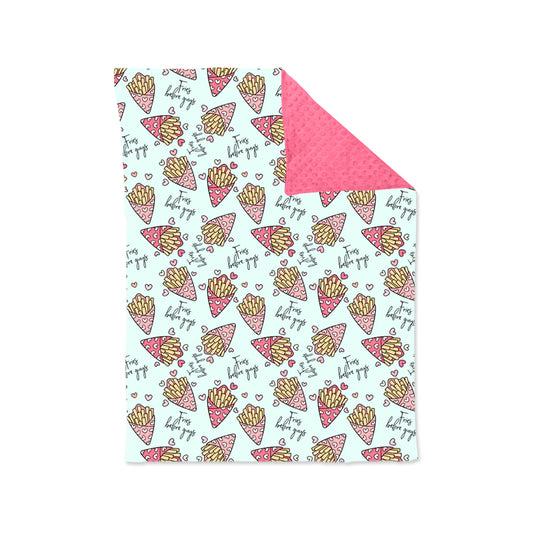 Baby Girl Infant Chips Hearts Valentine Blanket
