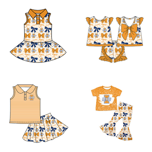 ( Moq 5 each style ) Baby Girl Toddler I Team Bows Sibling Dress Set