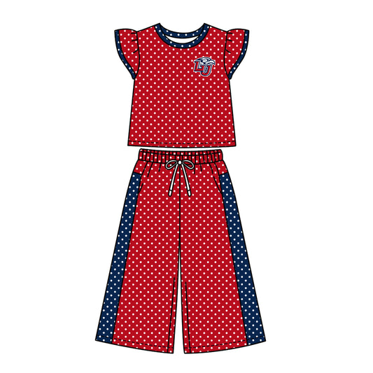 ( Moq 5 ) Baby Girls Kids Short Sleeves Shirt Pants Team Set Clothes
