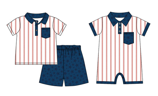 Baby Boy Short Sleeves Baseball Stripes Sibling Romper Set ( Moq 5 Each Design ) 12.11