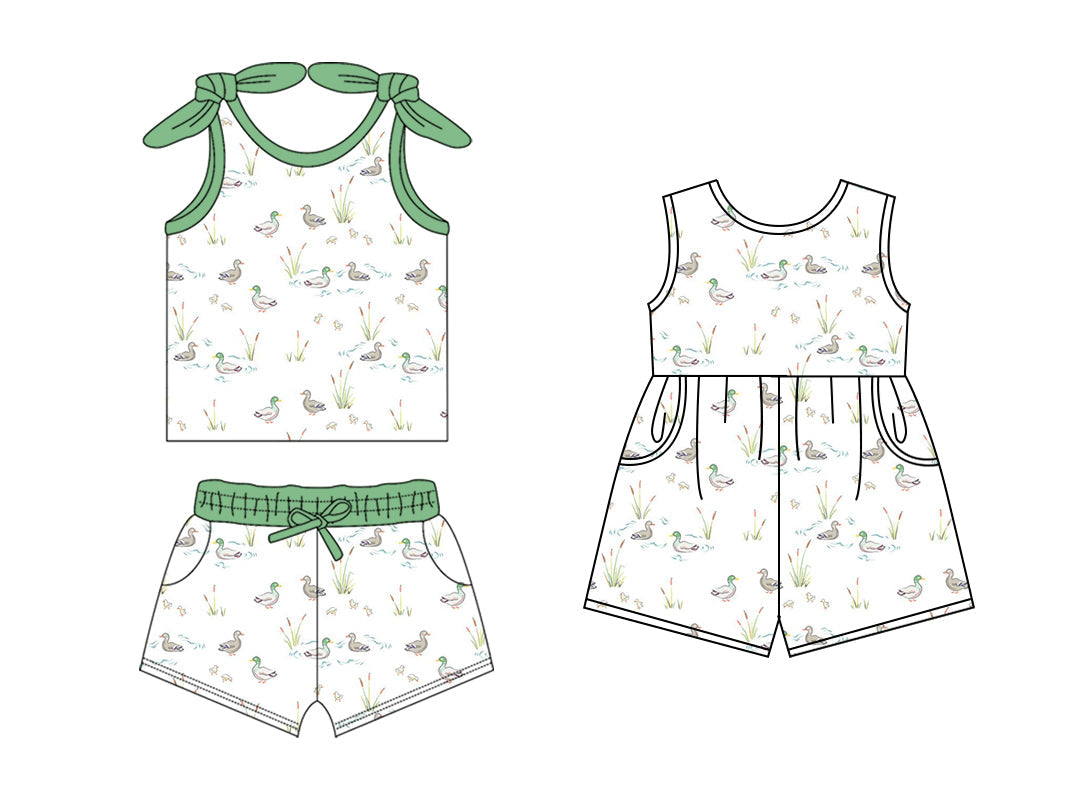 Baby Girl Ducks Straps Sibling Jumpsuit Set ( Moq 5 Each Style ) 1.18