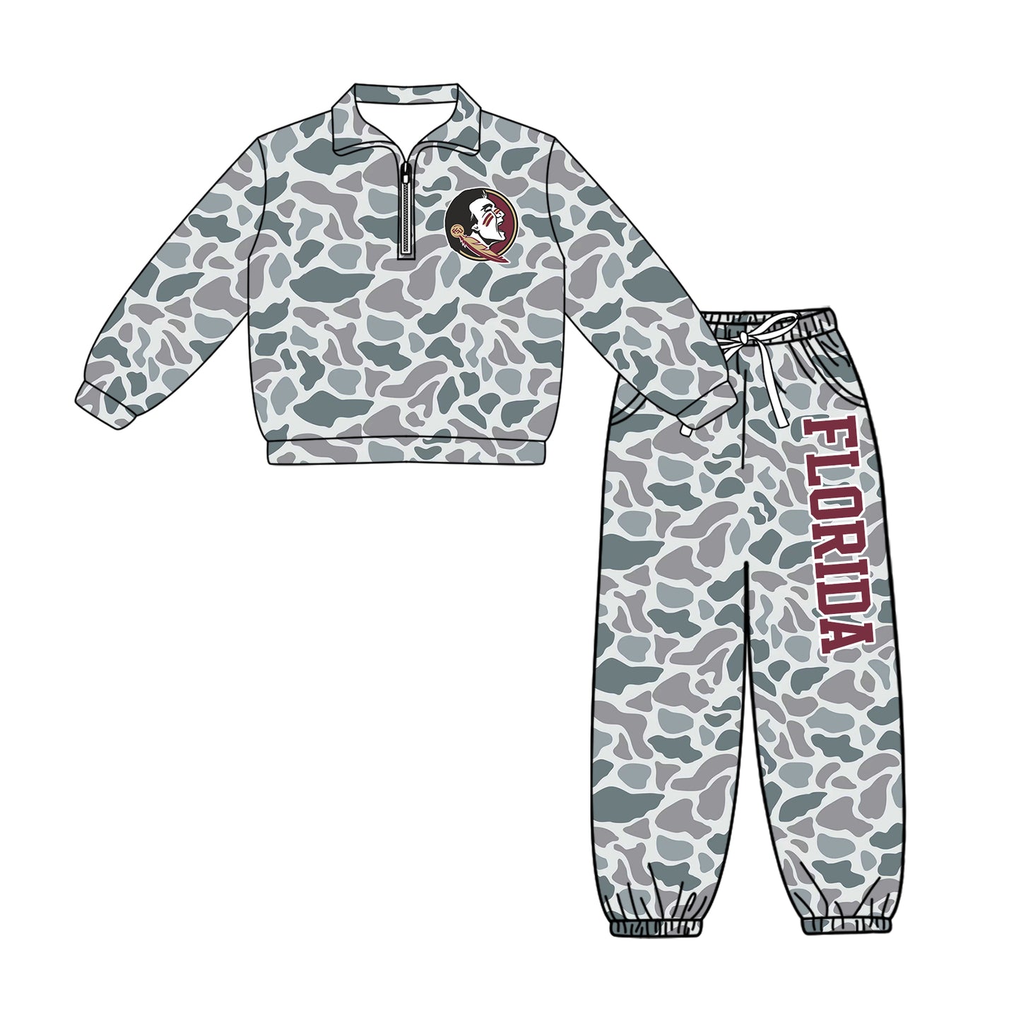 ( Moq 5 ) Baby Boys Toddler Long Sleeves Zipper Pullover Jogger Pants Team Clothes Set