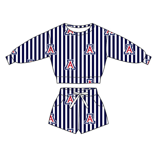 ( Moq 5 ) Baby Girls Kids Long Sleeves Shirt Pockets Shorts Team Set Clothes