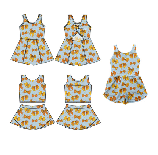 Baby Girl Sleeveless Bows Sibling Jumpsuit Dress Set ( Moq 5 Each Style ) 3.20