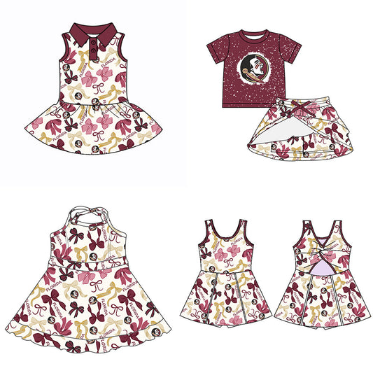 ( Moq 5 each style ) Baby Girl Team Bows Sibling Dress Set 5.15