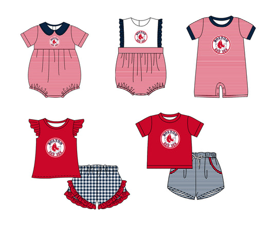 ( Moq 5 Each Style ) Baby Boys Girls Kids Socks Stripes Team Sibling Rompers Sets