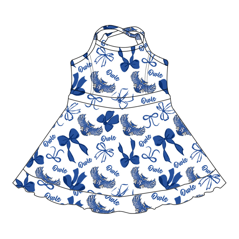 ( Moq 5 each style ) Baby Boy Girl Team Cheer Sibling Shirt Bows Dress Set 8.11