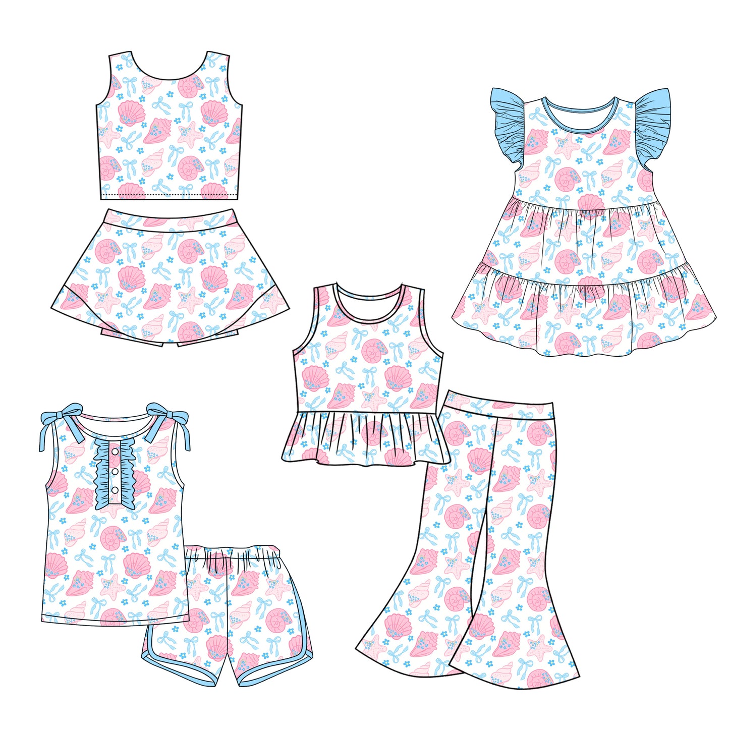 ( Moq 5 Each Style ) Sibling Baby Girls Kids Sleeveless Bows Dress Sets Summer Clothes