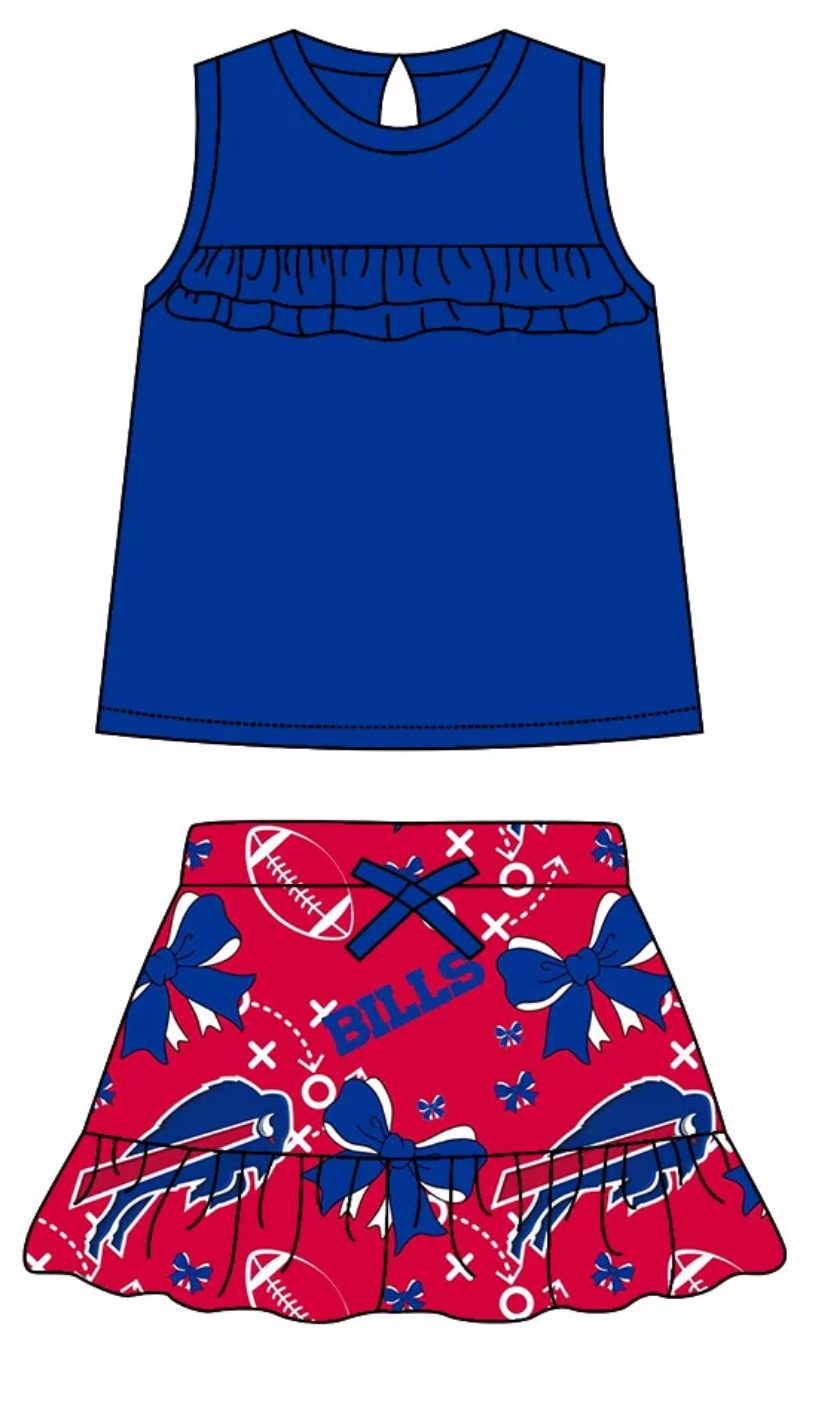 Baby Girl Sleeveless Football Bows Sibling Cow Team Dress Set ( Moq 5 Each Style ) 2.19