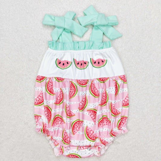 Baby Girl Sleeveless Watermelon One Piece Romper