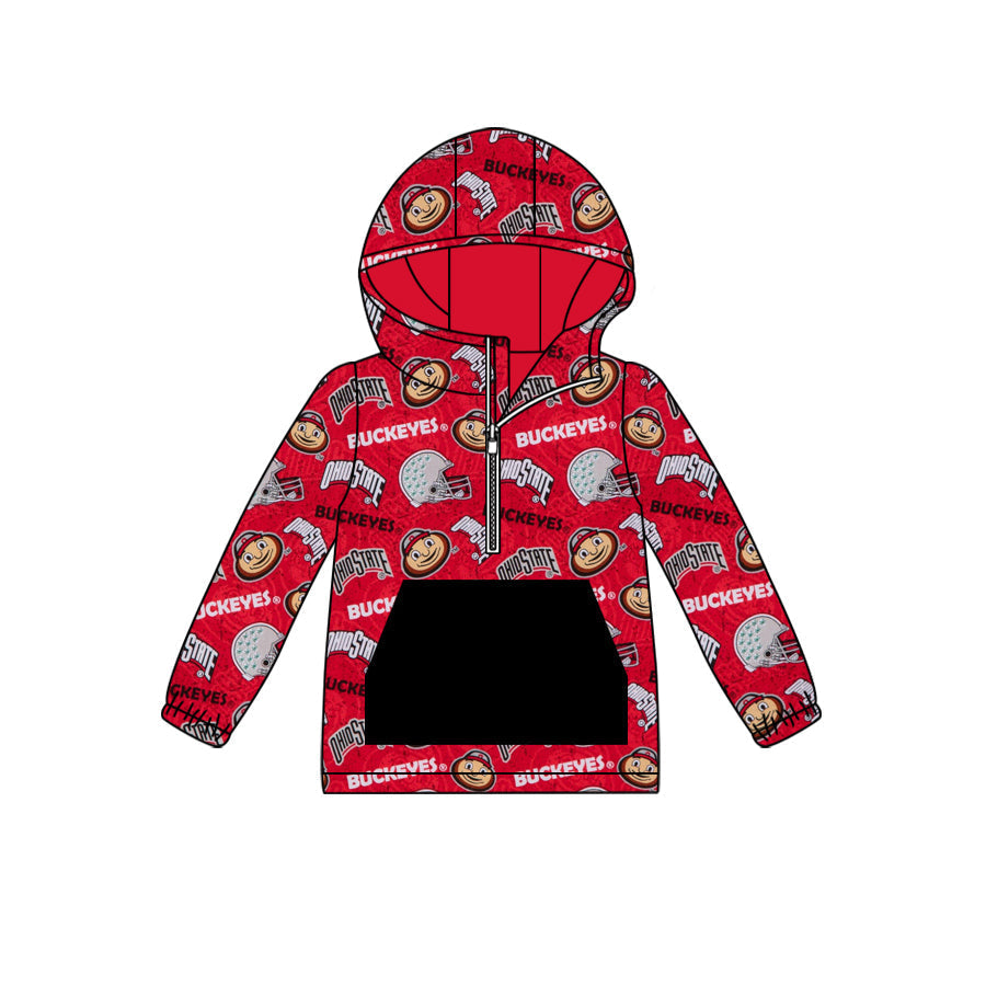 Baby Boy Kids Long Sleeves Team Hoodie Pocket Zipper Shirt Moq 5