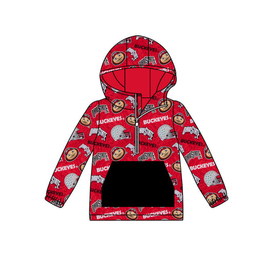 Baby Boy Kids Long Sleeves Team Hoodie Pocket Zipper Shirt Moq 5