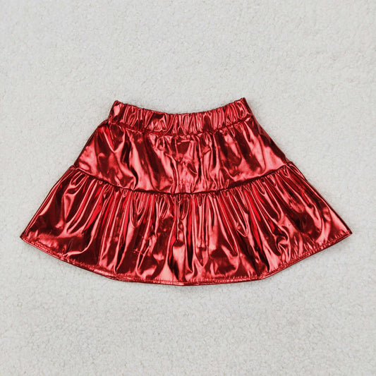Baby Girl Red Leather Skort Skirt RTS