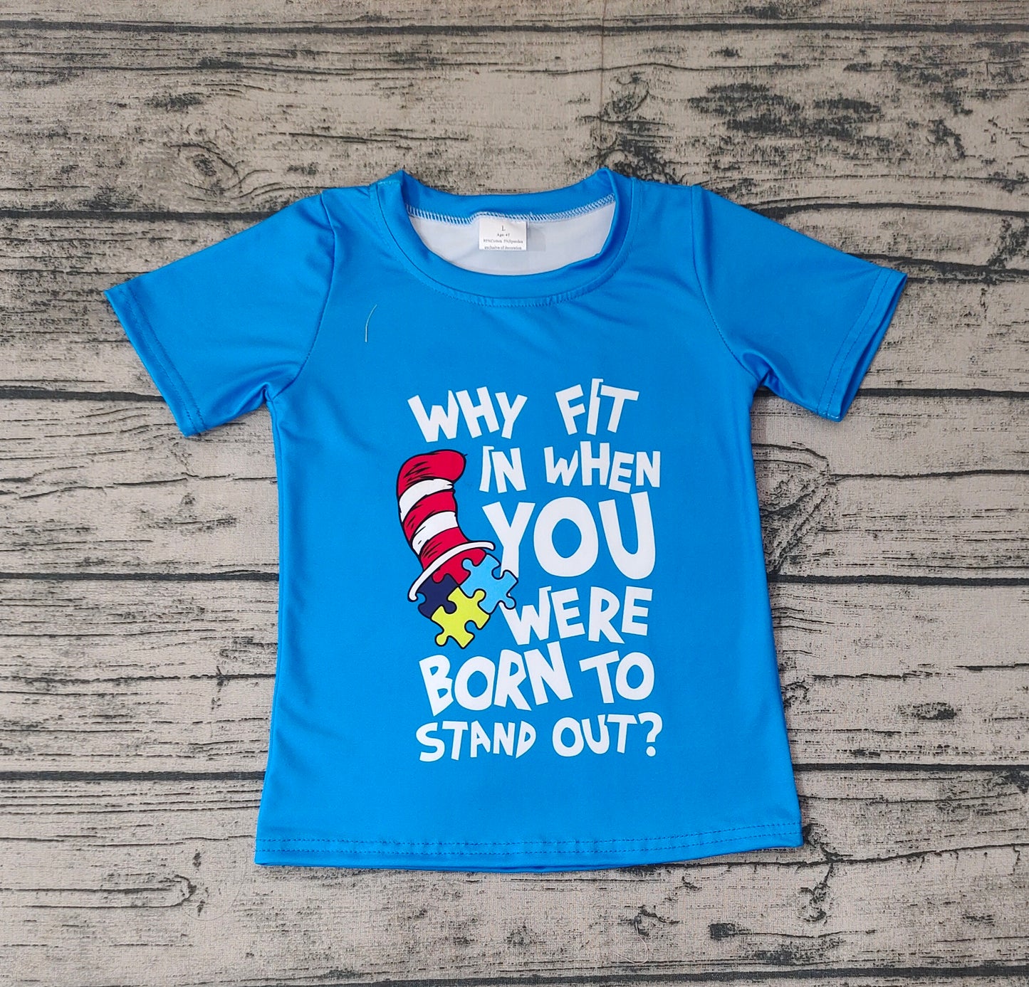 No Moq Pre-order Baby Boy Blue Short Sleeves Dr Reading Shirt Tops