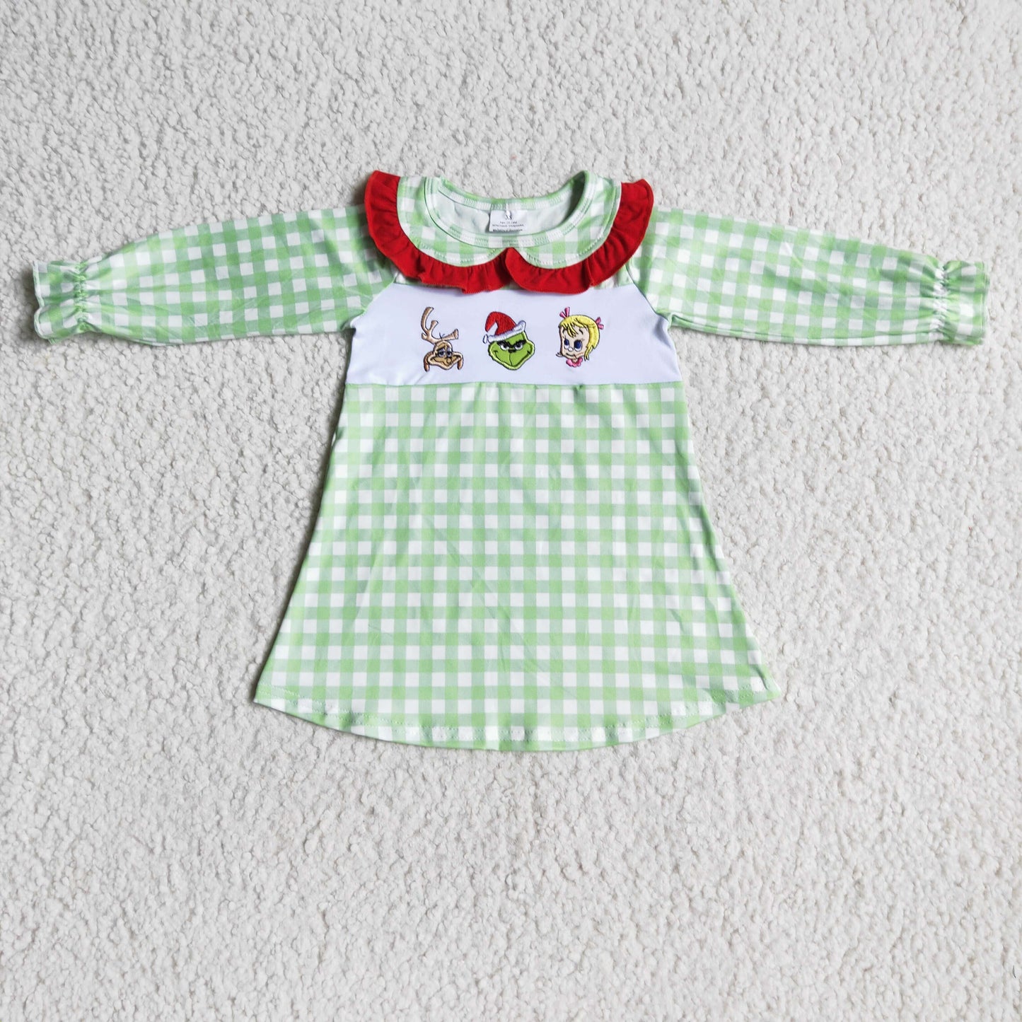 Baby Girl Embroidery Christmas Sibling Romper Set
