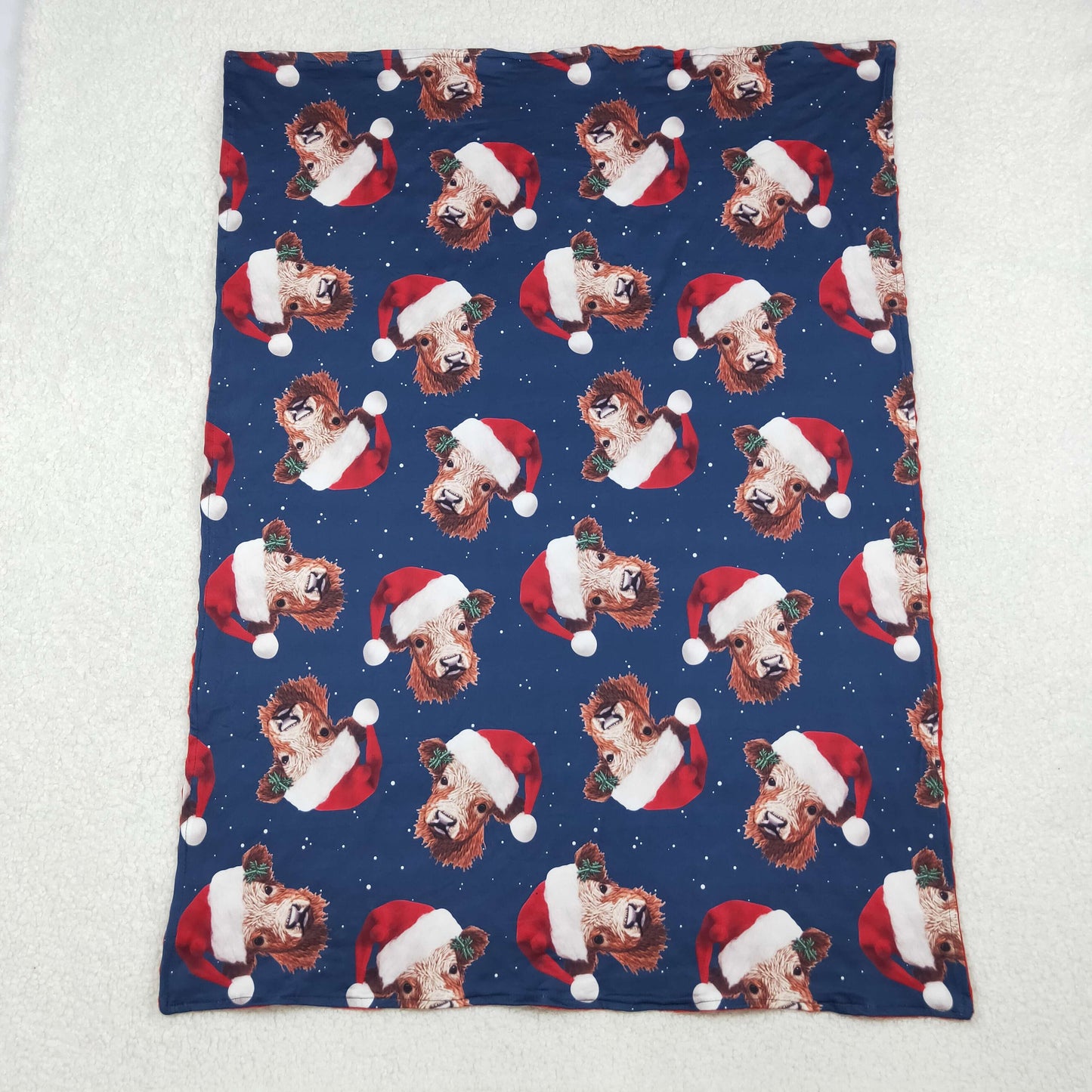 Baby Toddler Kids Christmas Cow Western Blanket RTS