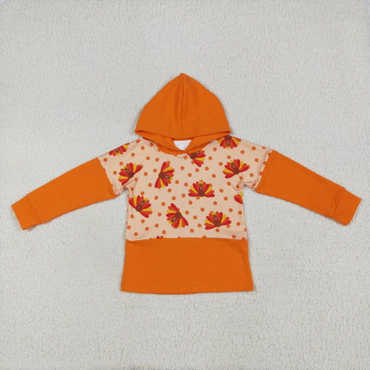 Baby Boy Orange Long Sleeves turkey Hoodies Tops Thanksgiving Shirt RTS