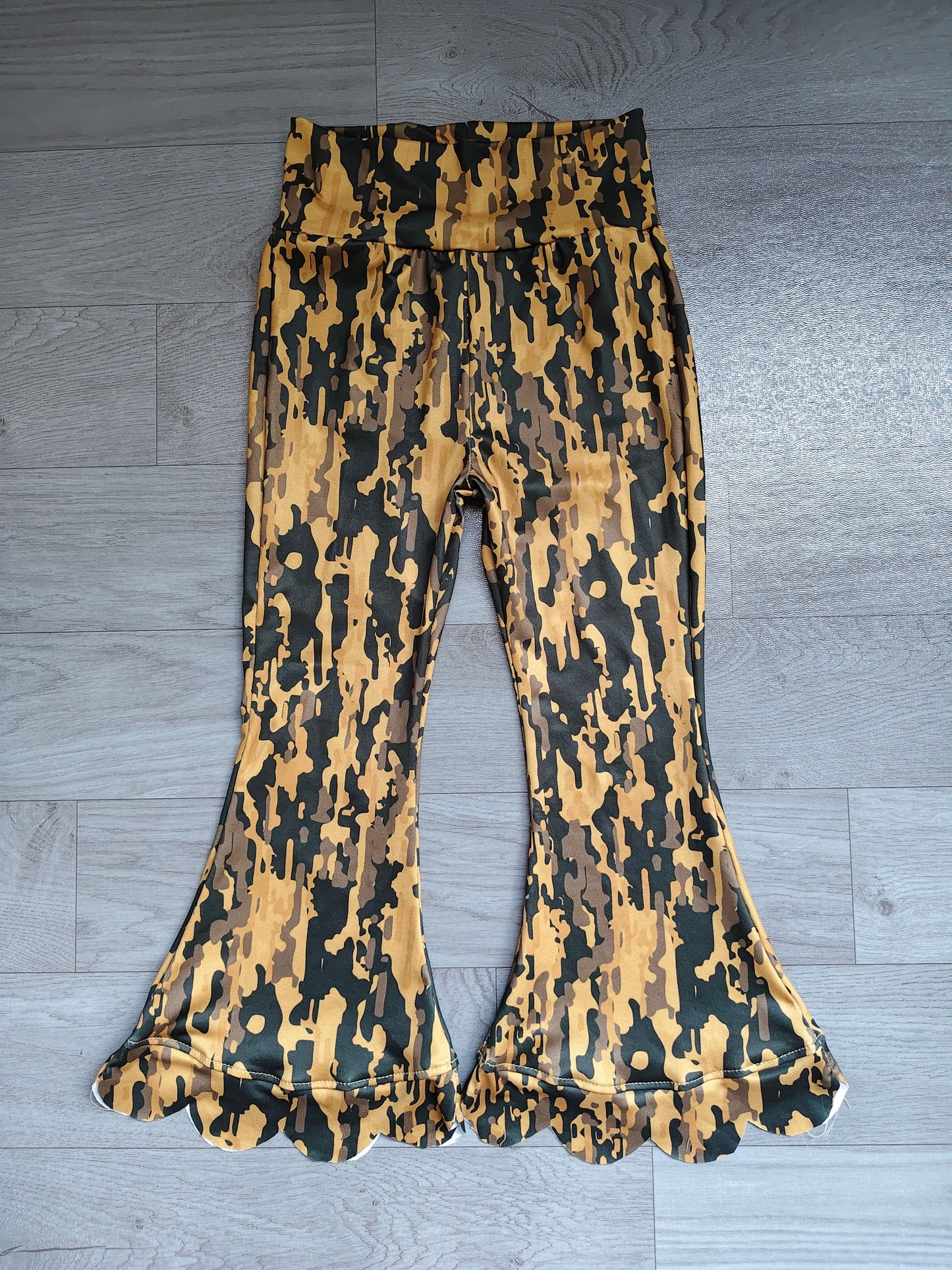 ( No moq ) Baby Girls Kids Scallop Pants Bottoms Camo Clothes