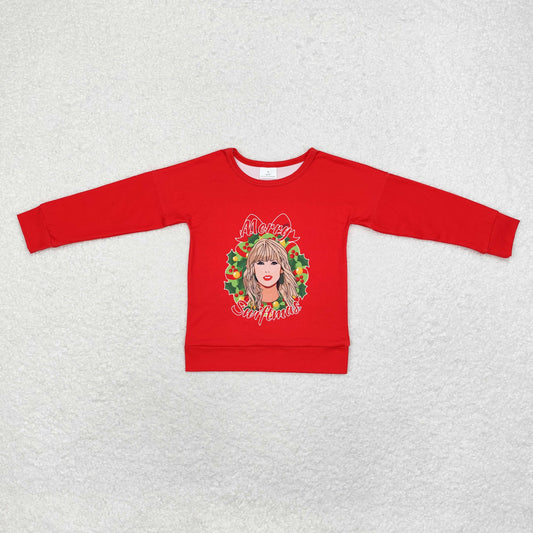 Baby Girl Long Sleeves Christmas Singer Red Shirt