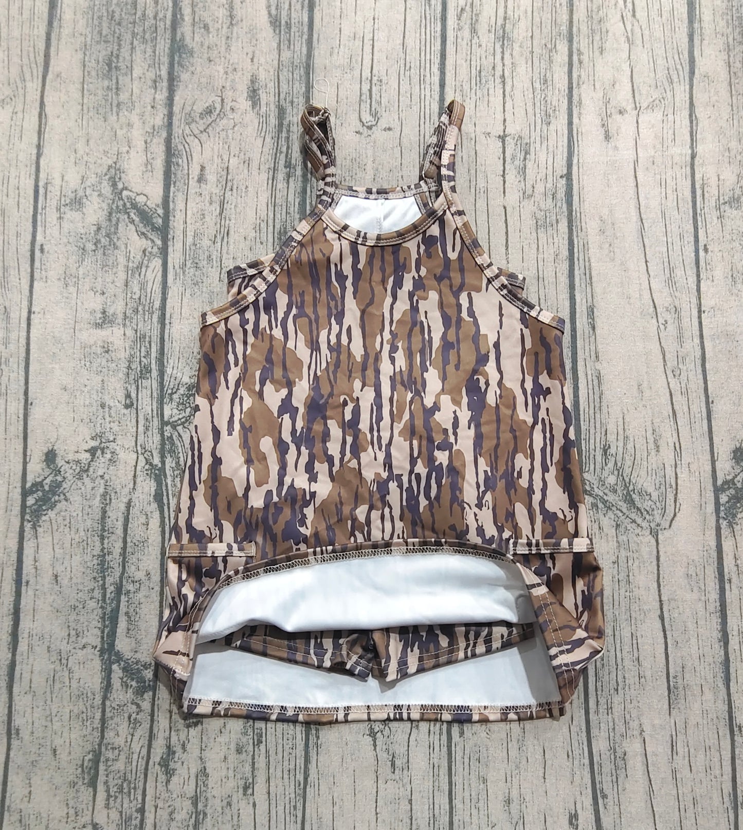 Baby Girl Straps Camo Pockets Yoga Active Knee Length Dress RTS