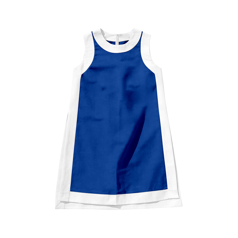 ( Moq 5 ) Preorder Baby Girls Kids Sleeveless Blue Yoga Active Knee Length Dress