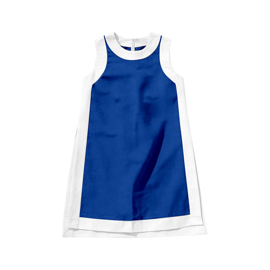 ( Moq 5 ) Preorder Baby Girls Kids Sleeveless Blue Yoga Active Knee Length Dress