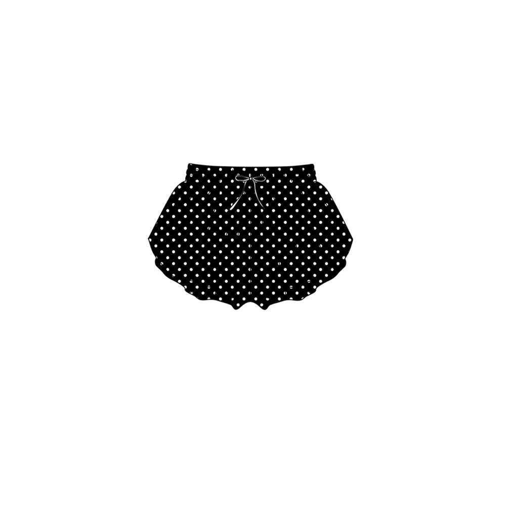 ( No moq ) Preorder Baby Girls Kids Dogs Black Yoga Active Ruffle Shorts Bottom Clothes