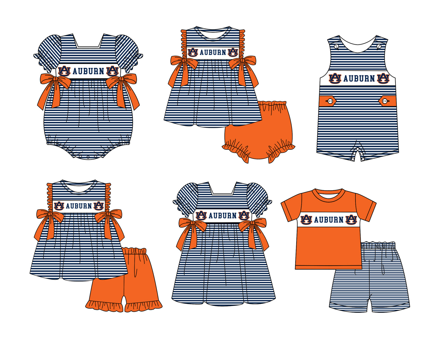 ( Moq 5 ) Baby Girls Kids Short Sleeves AU Stripes Bows Team Romper