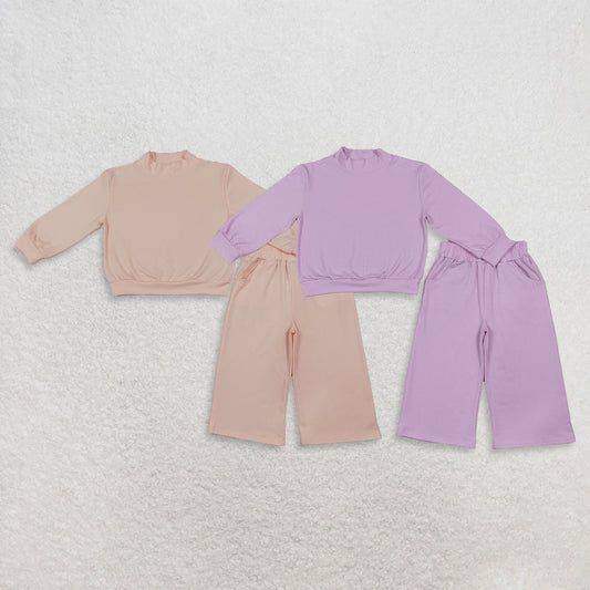Sibling Baby Girl Kids Long Sleeves Shirts Pockets Pants Cotton Sets Clothes RTS