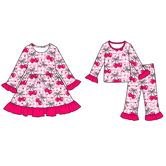 ( Moq 5 Each Style ) Baby Girls Kids Valentine Hearts Bows Sibling Dress Set Clothing