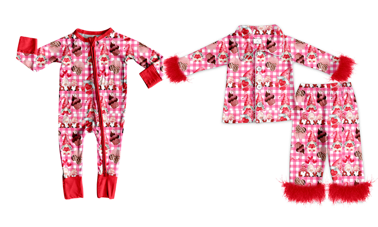 ( Moq 5 Each Style ) Sibling Baby Girls Kids Cakes Hearts Valentine Pajamas Romper Set Clothes