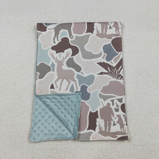 Baby Boy Toddler Ducks Dogs Deer Camo Green Blanket RTS