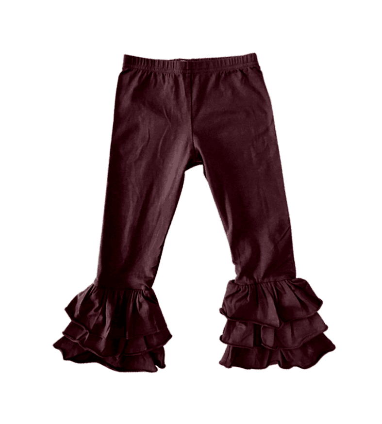 Baby Girl Brown Cotton Legging Ruffle Pants ( Moq 5 )