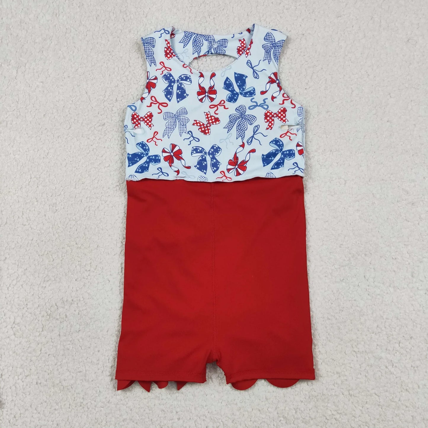 Sibling Baby Girls Kids 4th of July Bows Skort Yoga Active Dress Set Clothes RTS