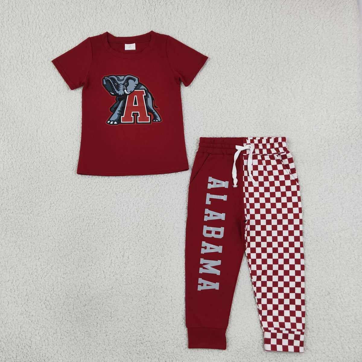 Baby Boys Kids Short Sleeves Elephant Shirt Checked Pockets Pants Team Set Clothes RTS