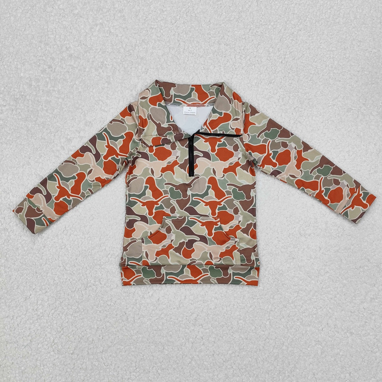 1-6 Sibling Boys Kids Long Sleeves Camo Pockets Zipper Shirt Pullover Tops Clothes RTS