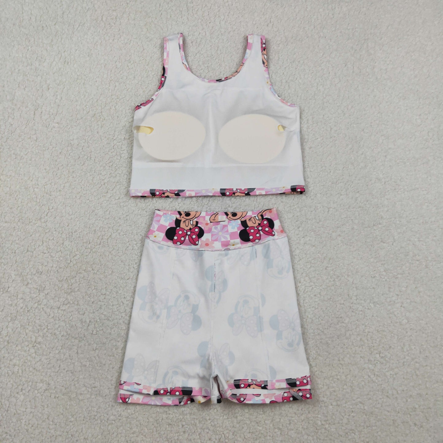 Baby Girls Kids Sleeveless Flower Cartoon Tops Shorts Skirt Yoga Active Set RTS