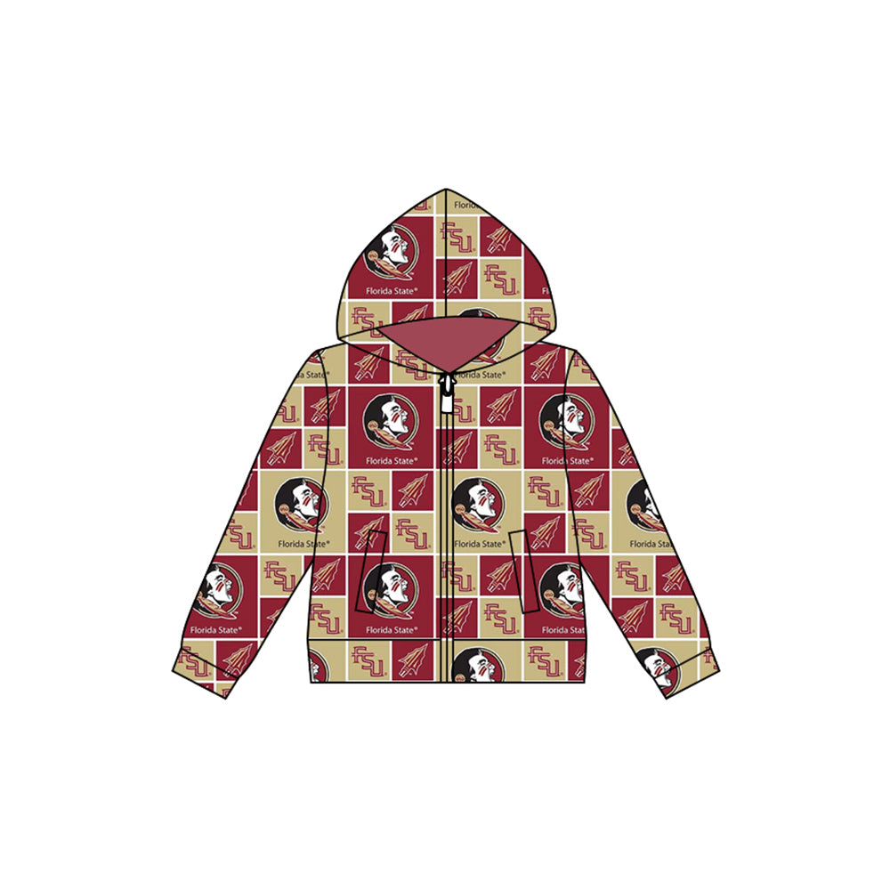 Baby Boy Long Sleeves Hooded Zipper Pocket Team Coat Shirt Tops Moq 5