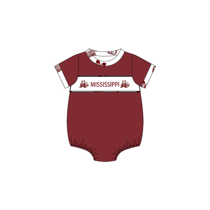 Baby Boy Short Sleeves Team Dogs Bubble Romper (Moq 5 )
