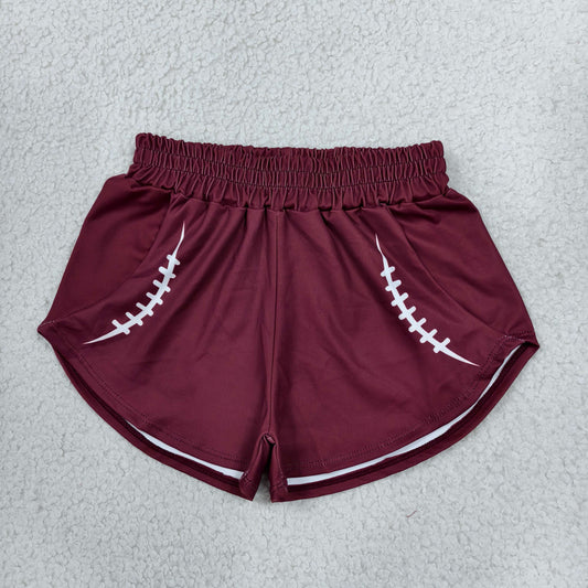 Baby Girls Kids Baseball Dark Red Shorts Bottoms Yoga Active Clothes RTS