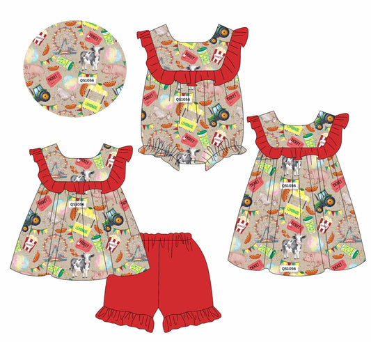 Baby Girl Short Sleeves Ruffle Sibling Romper Dress Set ( Moq 5 Each Style ) 2.10
