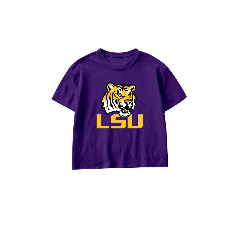 ( Moq 5 ) Preorder Baby Boy Kids Purple Short Sleeves Tiger Shirt Team Clothes